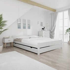 Posteľ IKAROS DOUBLE 120 x 200 cm, biela Rošt: S latkovým roštom, Matrac: Matrac Somnia 18 cm
