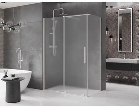 Mexen Velar, sprchový kút s posuvnými dverami 130 x 70 cm, 8mm sklo námraza, brúsená oceľ, 871-130-070-31-97