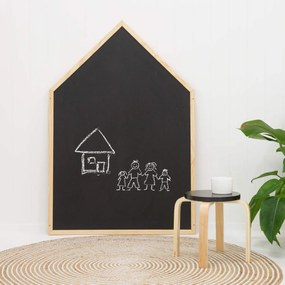 Toptabule.sk  Kriedová tabuľa Domček v prírodnom drevenom ráme + 7 farieb rámu