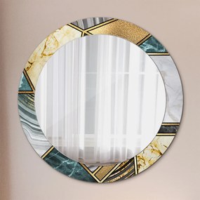 Okrúhle ozdobné zrkadlo Mramor a zlato fi 70 cm