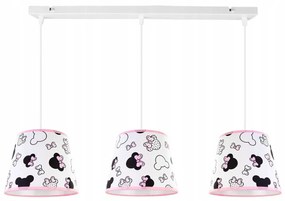 Detské závesné svietidlo Minnie, 3x textilné tienidlo so vzorom, s