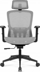 Ergonomická kancelárska stolička HC-1045 so sieťovaným operadlom - sivá