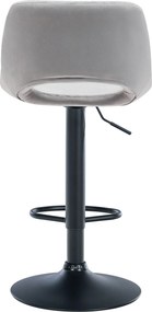Barová stolička Camden - zamat, čierny rám - Svetlo sivá