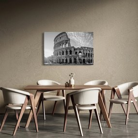 Obraz - Koloseum v Ríme, čiernobiele (90x60 cm)