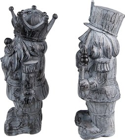 2ks sivá antik dekorácia Luskáčik - 11*8*21 cm
