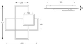 Zuma Line MX4463-3-3YYCGT - LED Stropné svietidlo SALO LED/46W/230V zlatá