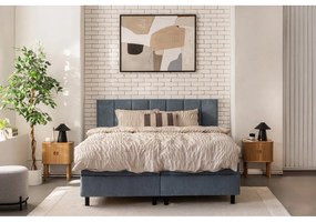 Modrá boxspring posteľ s úložným priestorom 180x200 cm Elva Bold Line – Bonami Selection