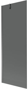Mexen Next, 1-krídlová vaňová zástena 70 x 150 cm, 6mm šedé sklo, grafitová, 895-070-000-00-40-95
