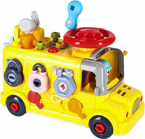 KIK Manipulačný autobus 6v1 – vzdelávacia stavebnica so skrutkami a skrutkovačmi, 3+