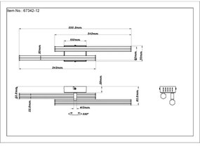 Globo 67342-12 - LED Stropné svietidlo KIRINA LED/12W/230V 3000K čierna