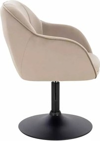 LuxuryForm DESIGN Stolička AVOLA VELUR na čiernom tanieri - latte