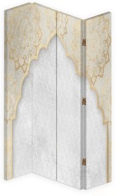 Gario Paraván Orientálny vzor v zlatej farbe Rozmery: 145 x 170 cm, Prevedenie: Otočný paraván 360°