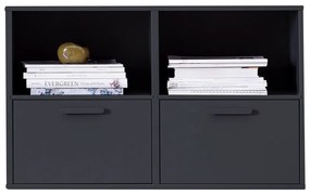 Čierna nástenná komoda s 2 dvierkami Keep by Hammel