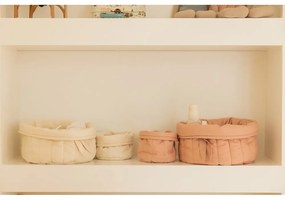Krémové látkové detské úložné boxy v súprave 2 ks ø 30x20 cm Bambia Natural – Lorena Canals