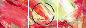 Obraz abstrakcie - maľba (s hodinami) (90x30 cm)