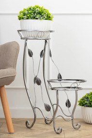 STOJAN NA KVETINÁČ JULYAN 70X50 CM STRIEBORNÁ