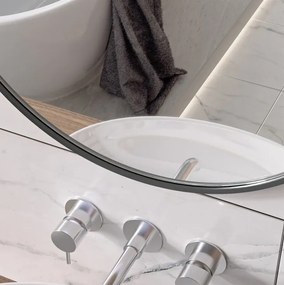 Erga Round, okrúhle zrkadlo 60cm, čierny rám, ERG-V01-ROUND-6060-BK