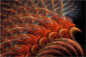Obraz - Abstraktná imitácia peria (90x60 cm)