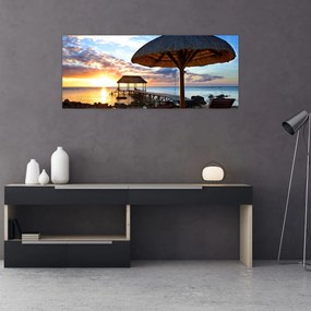 Obraz - Západ slnka na Mauríciu (120x50 cm)