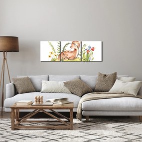 Obraz - Malý srnček (s hodinami) (90x30 cm)