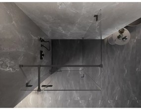 Mexen Lunar T, sklápací sprchový kút ľavý 120 x 120 cm, 8mm číre sklo, grafitový profil, 834T-120-120-95-00-L