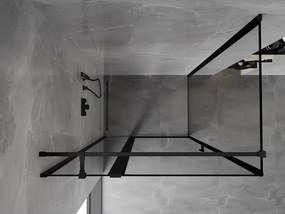 Mexen Mist T, sprchový kút s krídlovými dverami, ľavý, 115 x 120 cm, 8mm číre sklo, čierny profil, 8A4T-115-120-70-70-L