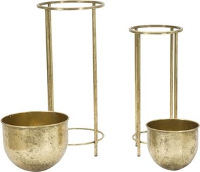 Sada 2 ks kvetinových stojanov Coppia zlatá