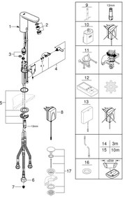 GROHE 36324001 - Infračervená elektronická umývadlová batéria EUROSMART COSMOPOLITAN E chróm