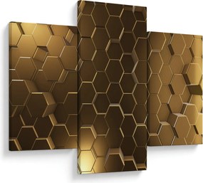 Obraz - Zlaté hexagóny (90x60 cm)