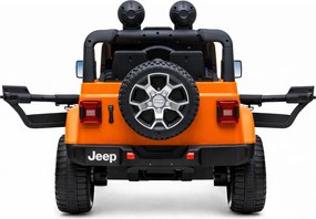 LEAN CARS Elektrické autíčko Jeep Rubicon 4x4, LED, MP3, oranžové
