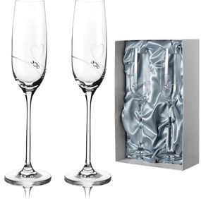 Diamante poháre na šampanské Romance s kamienkami Swarovski av prémiovom balení 200ml 2KS