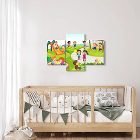 Obraz detských radovánok na pieskovisku (90x60 cm)