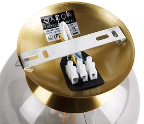 Inteligentné stropné svietidlo mosadzné s dymovým sklom vrátane WiFi ST64 - Pallon