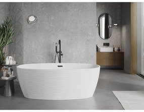 Mexen Lira, voľne stojaca vaňa, vzor, 170 × 80 cm, biela lesklá, čierny prepad, 52831708000-70