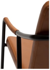 Hnedé kreslo z imitácie kože Boto – DAN-FORM Denmark