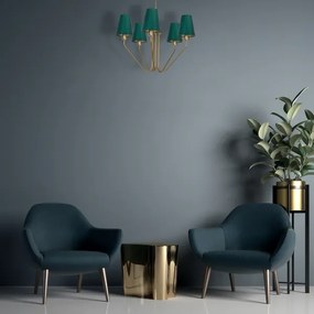 Luster na tyči VICTORIA 5xE27/60W/230V zelená