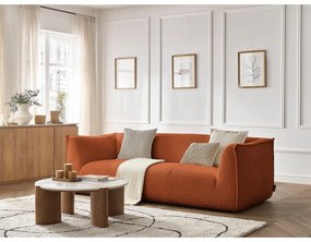 Oranžová pohovka z textílie buklé 242 cm Giorgia – Bobochic Paris