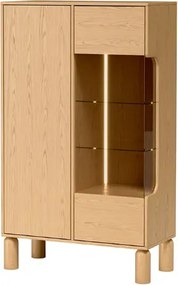 Moderná vitrína CAJA dub bookmatch 90 cm