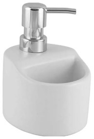 Dávkovač mydla/saponátu 330ml, s nádobkou na špongiu, biely KLC