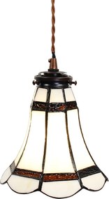 Stropná Tiffany lampa hnedé pruhy BrownLine - Ø 15*115 cm E14/max 1*25W