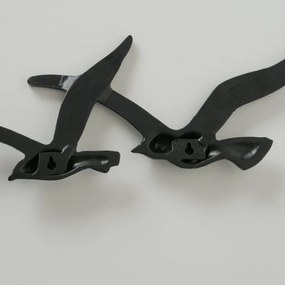 Kovová dekorácia na stenu Black Bird 13x35 cm + 12x40 cm
