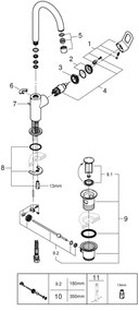 GROHE 23763000 - Umývadlová batéria BAULOOP veľkosť L lesklý chróm