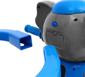 Ramiz Detský trojkolesový bicykel Elephant Modrá + zvuky + strieška + zábrana + opierka na nohy + rukoväť + úložný priestor