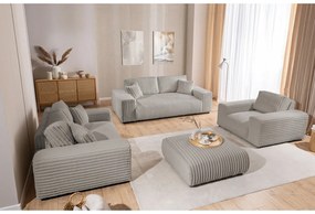 Svetlosivá menčestrová pohovka 178 cm Justin – Ropez