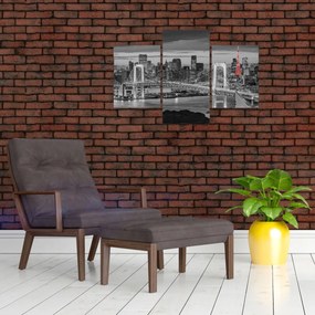 Obraz - Veľkomesto s červenou vežou (90x60 cm)