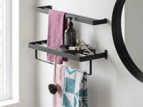Nástenný vešiak na uteráky HANDY 60x12,5 cm, čierny