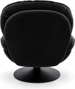 LuxuryForm DESIGN Otočné kreslo LUNA s podnožkou - čierne