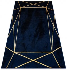 Modrý koberec EMERALD exkluzívny/glamour granat/zlatý Veľkosť: 80x150cm