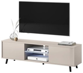 TV skrinka/stolík Leiros (s osvetlením) (sivobéžová + čierna). Vlastná spoľahlivá doprava až k Vám domov. 1099422