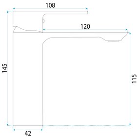 Rea Drop, umývadlová batéria h-145, medená matná, REA-B6381